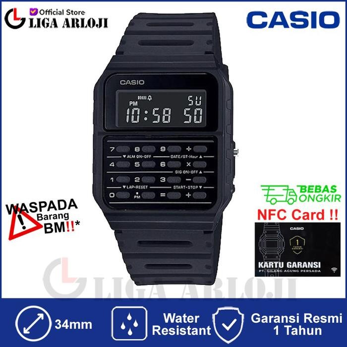 

(Gln) - Casio Ca-53Wf-1Bdf - Jam Tangan Calculator / Kalkulator Hitam Ca53 Ca53Wf Ca-53Wf-1