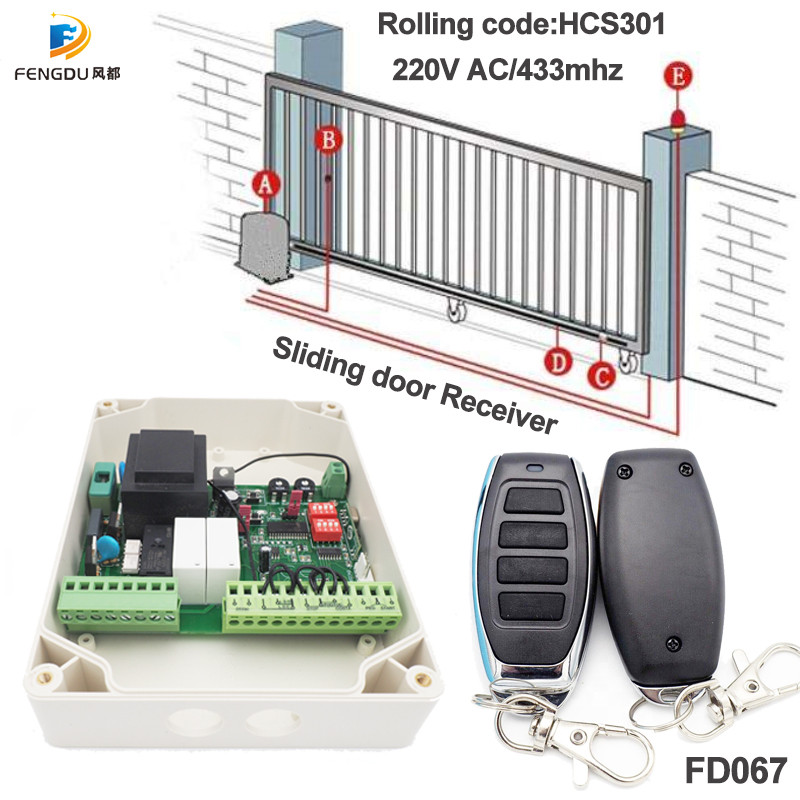 2 Channel 433.92Mhz 220V  AC Professional Sliding Door Controller