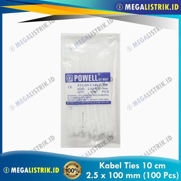 

Promo! Powell Kabel Ties 10 CM / Cable Tie 2.5 x 100 MM Putih ( 100 Pcs ) Murah