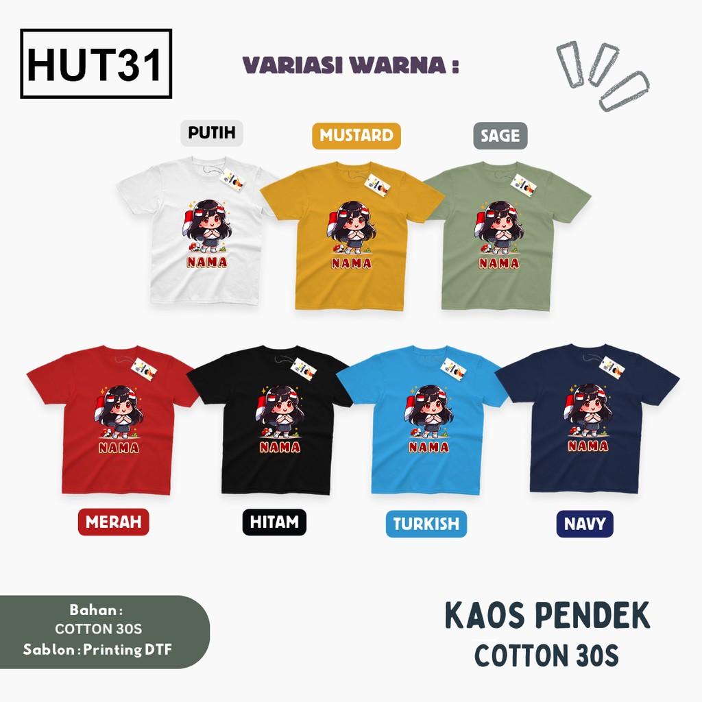 Kaos Anak HUT RI Series HUT31