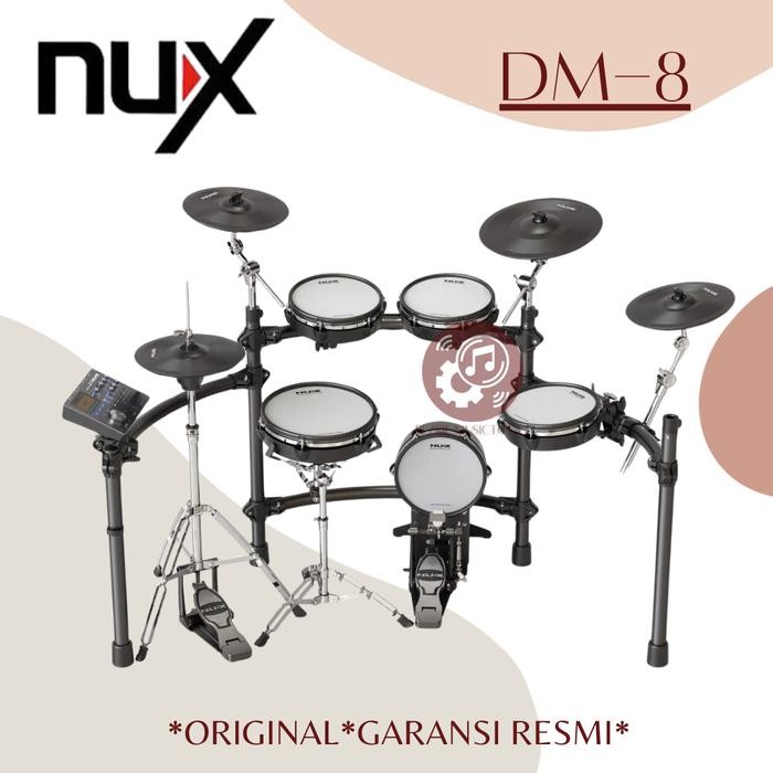 NUX DM8 5 Piece Electrik Drum All Mesh Head Digital Drum Set