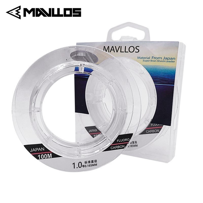 Mavllos 50m 100m 100% Monofilament Fluorocarbon Fishing Line Fishing