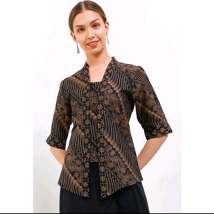 blouse batik wanita modern model kebaya Katun Atasan *