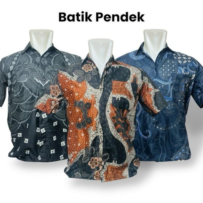 Kemeja Batik Pria Lengan Pendek Motif Simple Keren *