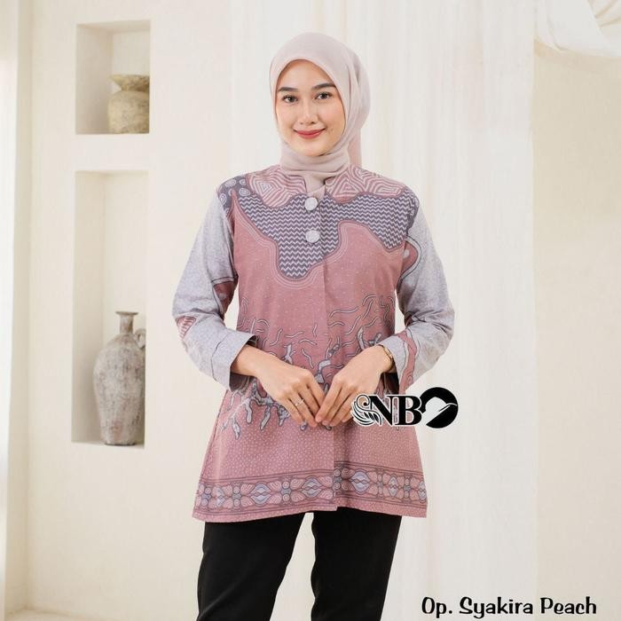 kemeja batik wanita lengan panjang blouse kantor formal batik tulis *