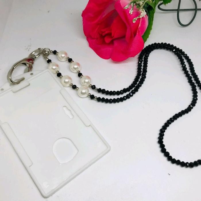

Lanyard Strap Tali Kalung Kartu ID Card Kristal - Mutiara