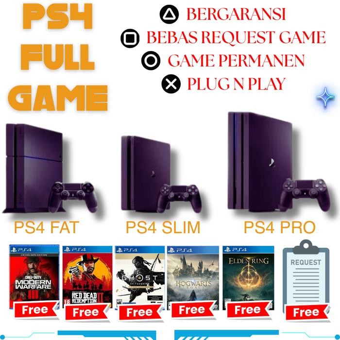 TERBARU PS4 / PLAYSTATION 4 SONY SLIM HDD 1TB FULLSET Original