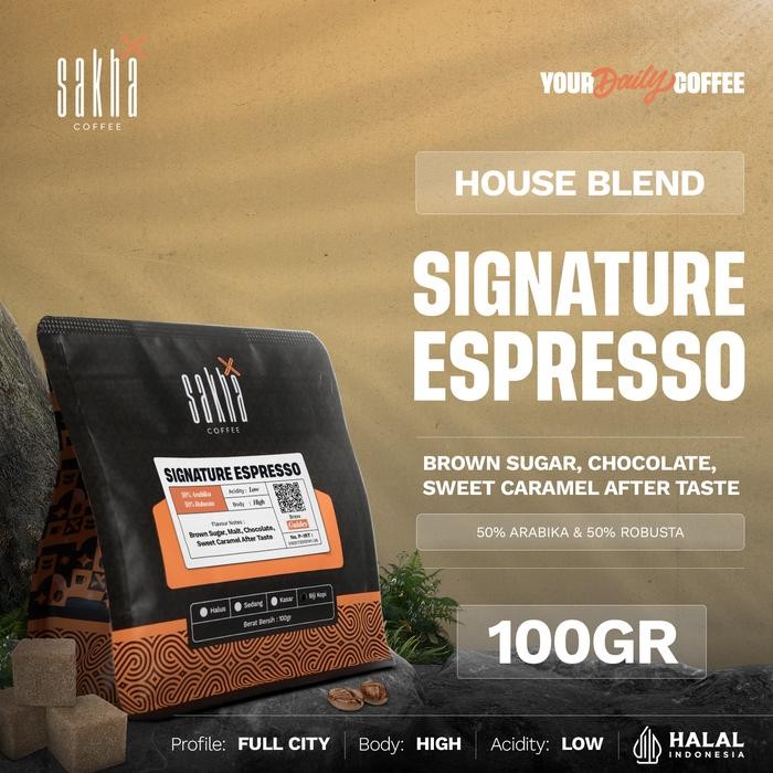 

Terlaris - Kopi Espresso Blend Signature Coffee Roast Beans 100G Coffe Biji Bubuk