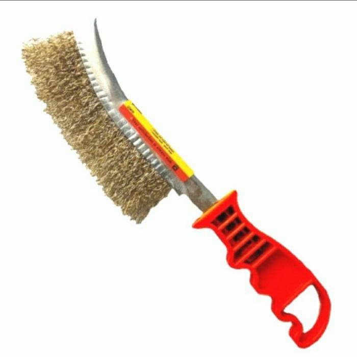 PREMIUM Sikat kawat kuningan gagang fiber - golok kuningan gagang manual