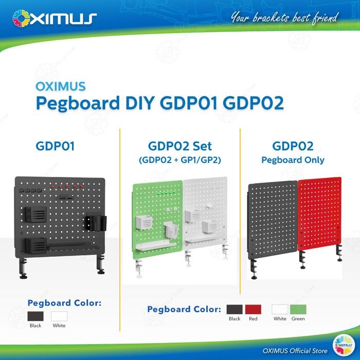 

Rak Papan Meja Modular Deskmount Pegboard DIY OXIMUS GPD01 GPD02 Besi