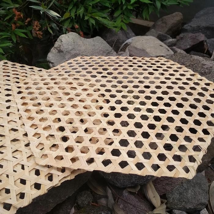 PREMIUM alas makan anyaman bambu segi enam