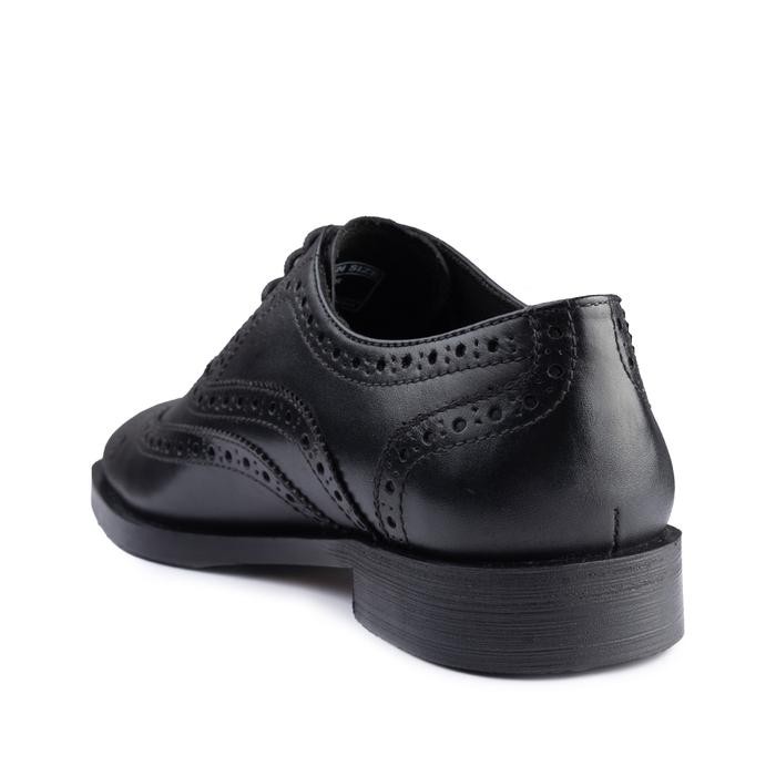 Prabu - Ratu Black Sepatu Kulit Oxford Women / Wanita Hitam Karet Shoes