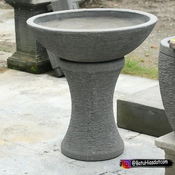 PREMIUM FREE ONGKIR JABODETABEK Pot dan Stand Bunga Teratai Batu Cetak D 80