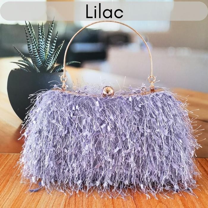 Tas Kondangan Pesta Wanita Import Clutch Terbaru Ungu 7088210-A