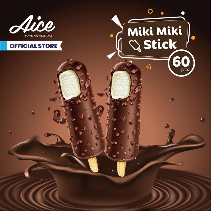 

OR6T Aice Miki Miki Stick Ice Cream Eskrim 1 Karton = Isi 60 Pcs Es Krim