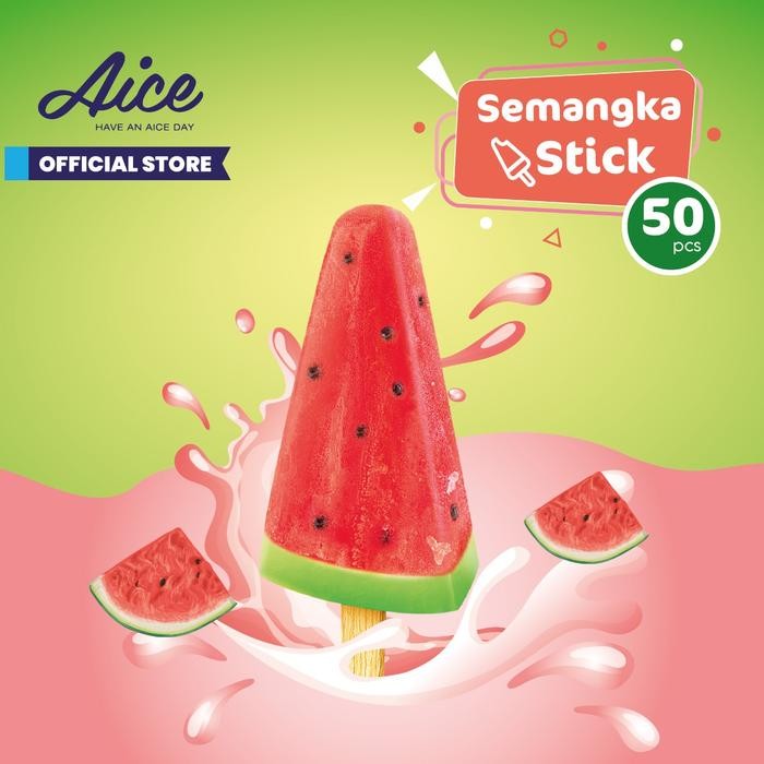 

OR6T Aice Ice Cream Semangka Stick 65G Es Krim (1 Karton = 50 Pcs) Eskrim