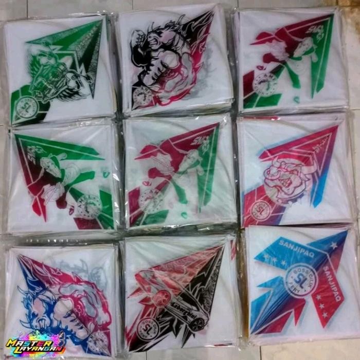 (Allthebest) PROMO isi 50pcs layangan sukhoi - layangan sukhoi standar - motif rendom - layangan