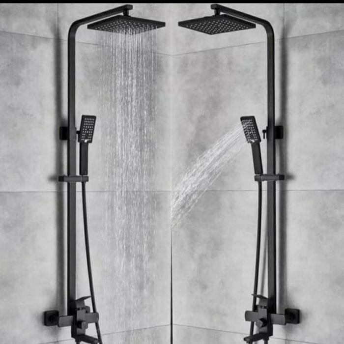 SHOWER TIANG SET MODEL TOTO WASSER BLACK/SHOWER COLUMN 3 WAY HITAM