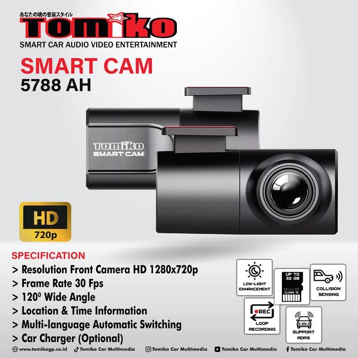 TOMIKO 5788 AH SMART CAM DVR / DASHCAM MOBIL UNIVERSAL HANYA UNTUK HEAD UNIT ANDROID