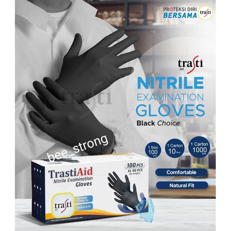 TERLARIS!!! Sarung Tangan Nitrile Hitam / Nitrile Hitam Trasti