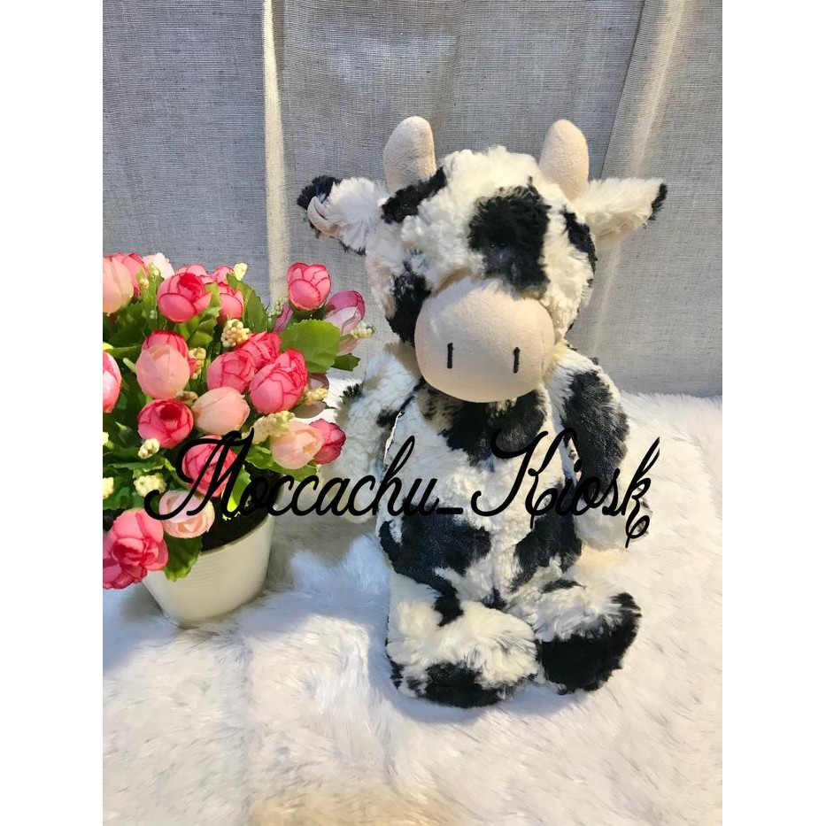 Original Jellycat Doll Bashful Cow/Boneka Sapi/Boneka Hewan-Binatang