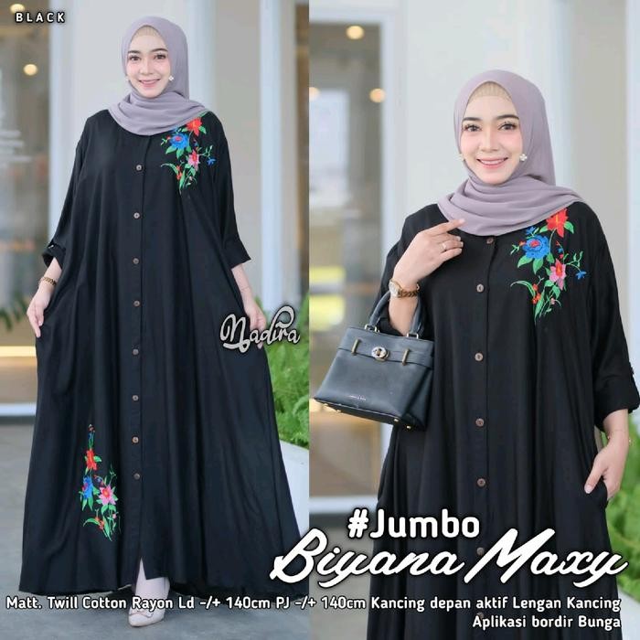 (Expert) NIZA MAXY LD 140 DRESS JUMBO RAYON BORDIR GAMIS LD 140 BIYANA JUMBO SANIA JUMBO RAYON