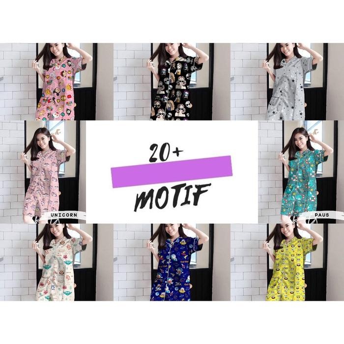 5ZBX Baju Tidur / Daster Kancing Kekinian Ukuran L