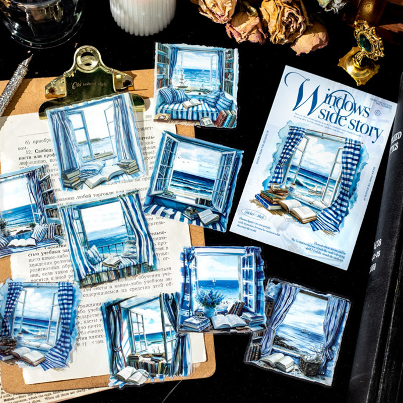 

2Style 60Pcs/bag Window Story Collection Series PET material waterproof aquascape stickers