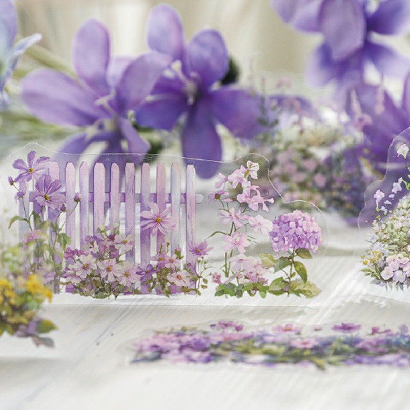 

90Pcs/bag Flower Hedge Landscaping PET cut film stickers stationery stickers DIY handbook