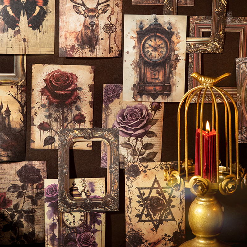 

40Pcs/bag Mysterious Realm Series Material Paper Background Decorative Cardstock Handbook