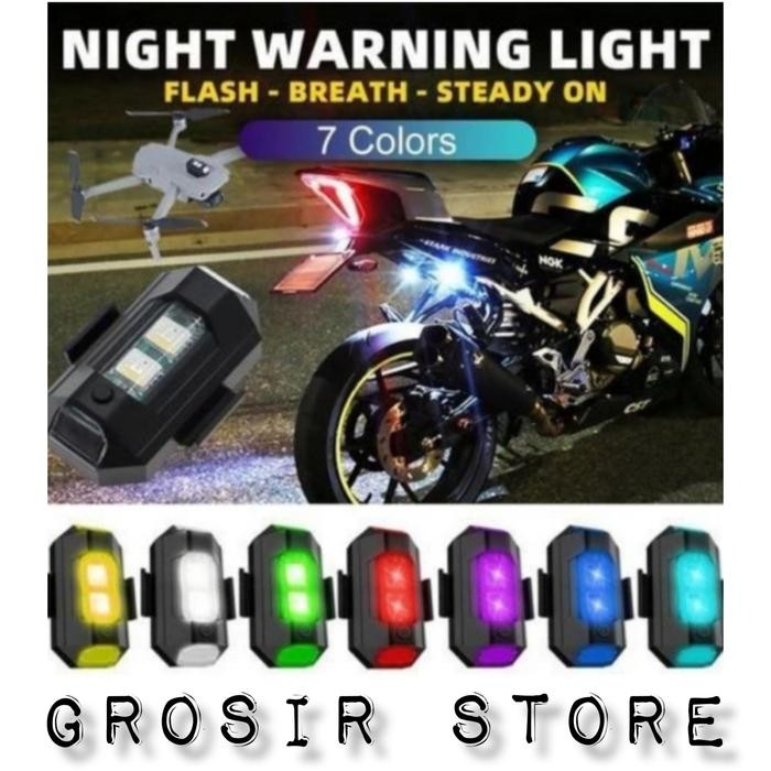 Lampu LED Kedip Pesawat RGB Lampu Strobo Mobil Sepeda Motor LED RGB
