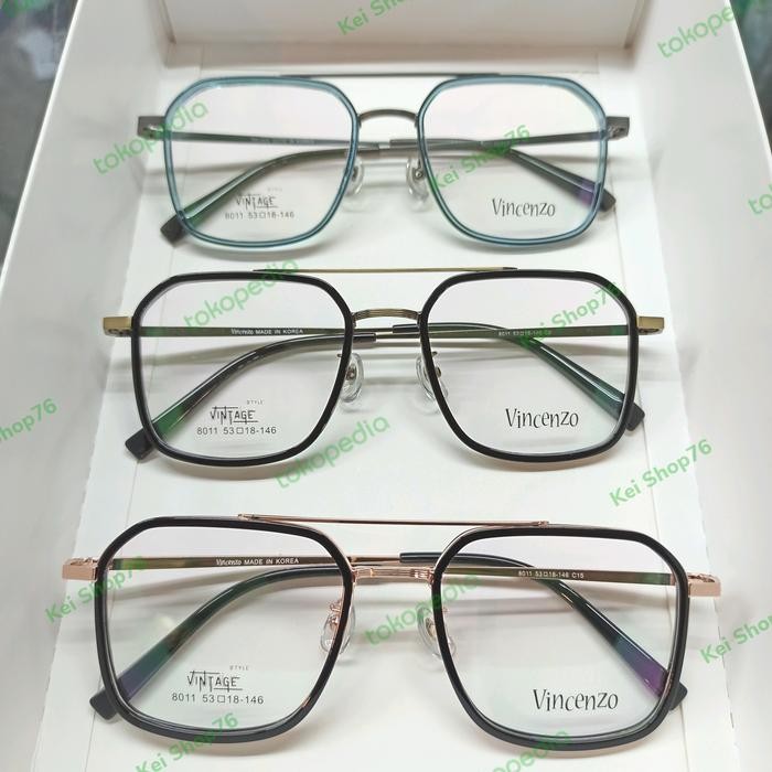 Frame Kacamata korea Vincenzo pria wanita Anti Radiasi Paket lensa
