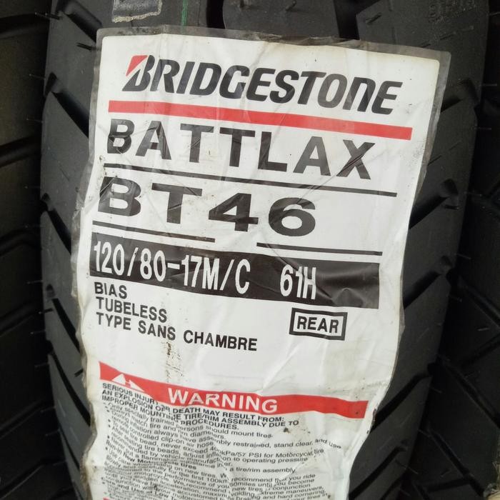 BAN LUAR BATTLAX BT 46 UKURAN 120/80-17 BATTLAX TUBELESS