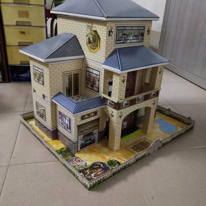 Rumah Kertas Sembahyang Utk Leluhur Uk 3 Tingkat