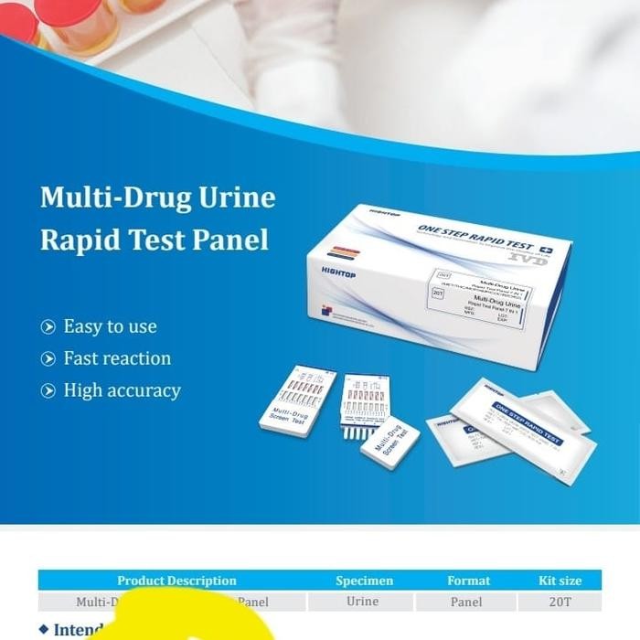 KEQZ Hightop Multi Drug Tes Narkoba-7 Parameter K2 Akl Kemenkes Isi 20 Ya