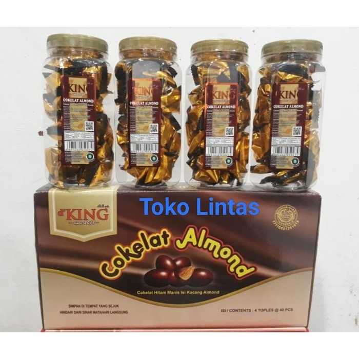 

4ZMI Cokelat Kacang Almond Bonibol D'King Per Dus Isi 4 Toples