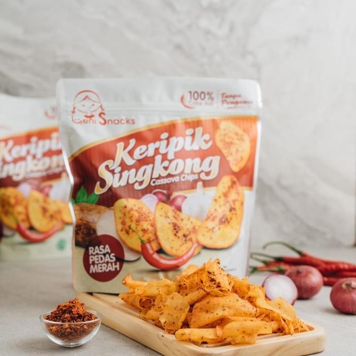 

4ZMI Leni Snacks Keripik Singkong Pedas Merah