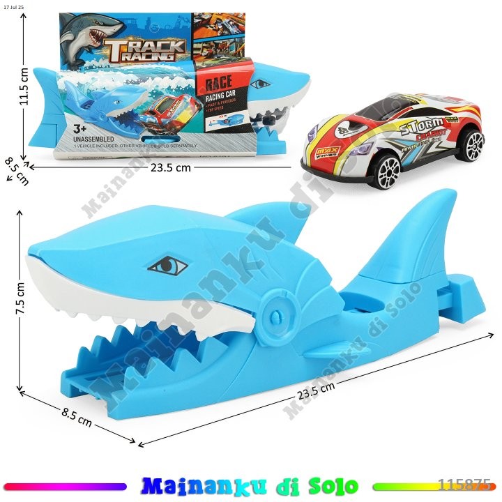[Mainanku] Mainan Track Mobil Bentuk Hiu P/S + Mobil 1 Pcs Track Racing