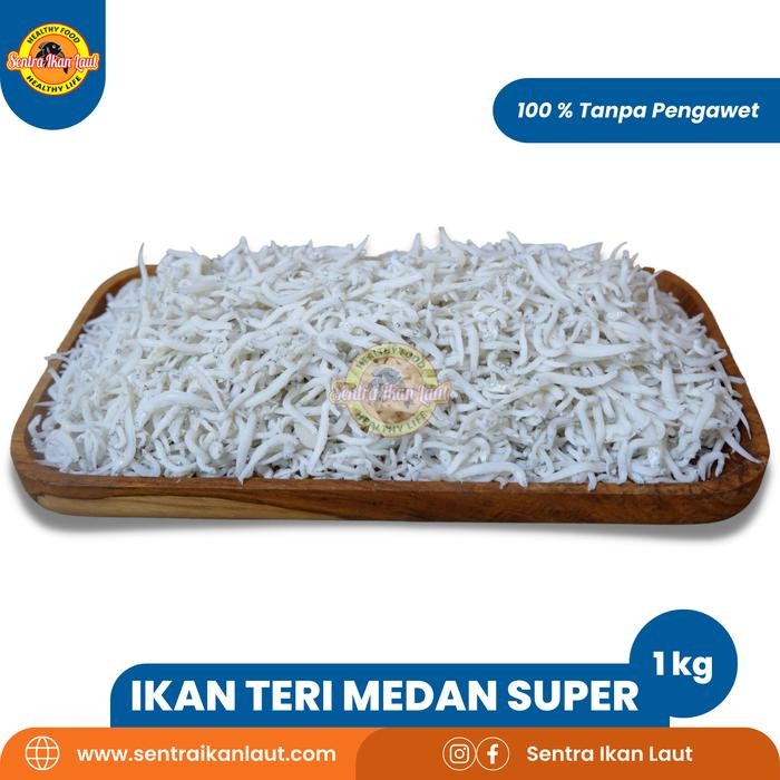 

IOI2 Ikan Asin Kering Teri Putih Medan Halus Kualitas Super 1 Kg