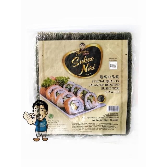 

IOI2 Tokinori Sakao Sushi Nori Reguler- Roasted Seaweed- Rumput Laut 10 Pc