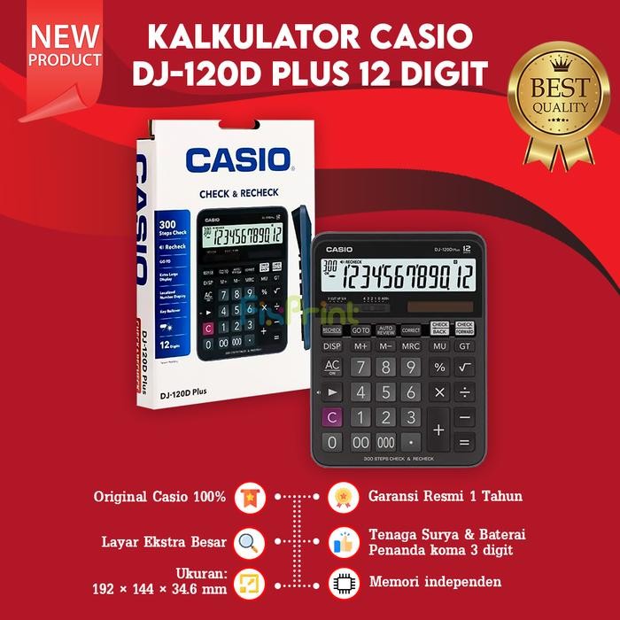 

CASIO DJ 120D CALCULATOR PLUS CHECK & CORRECT KALKULATOR DESKTOP NEW