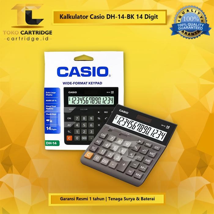 

KALKULATOR CASIO DH-14 BK 14 DIGIT, CALCULATOR DESKTOP NEW ORIGINAL