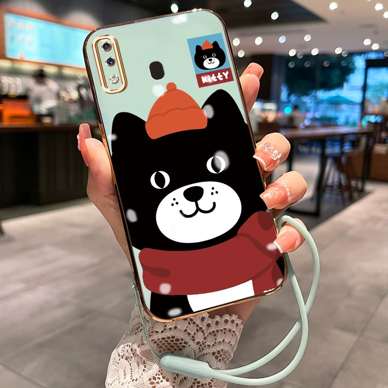 Casing Hp Untuk Samsung Galaxy A20 A30 M10s A20s A21s Case Casing Beruang Hitam Kecil HP Cesing Sili