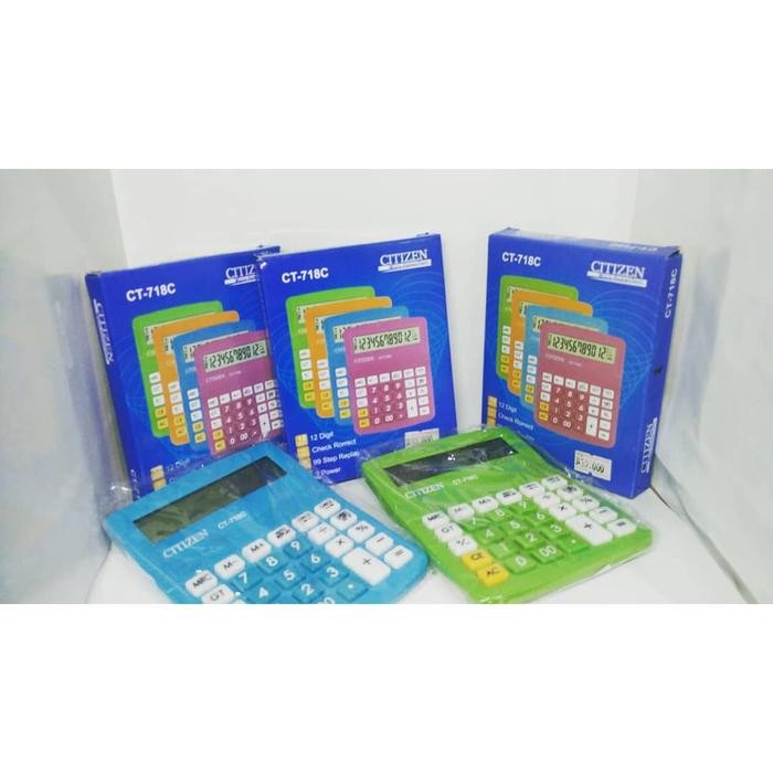 

KALKULATOR CITIZEN CT 718 C WARNA WARNI BIRU PINK HIJAU ORANYE ORENS C