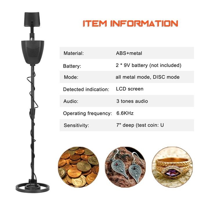 Murah Metal Gold Detector Alat Pendeteksi Logam Emas Koin Waterproof Md-4070