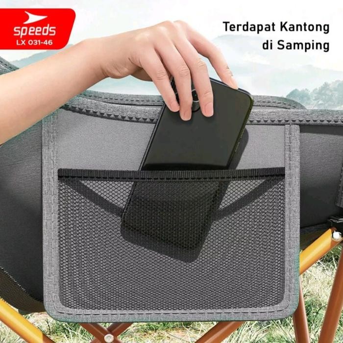 Speeds Kursi Lipat Bulat Moon Folding Tenda Camping Mancing Hitam