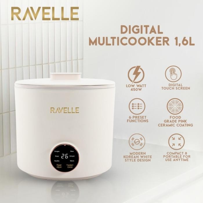 Ravelle Panci Listrik Multicooker - Panci Portable Multifungsi 1.5L