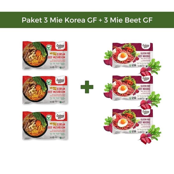 

H48Y Paket 3 Mie Korea + 3 Mie Beet Gluten Free Ladang Lima