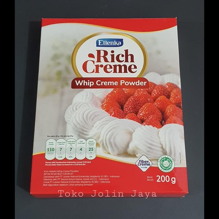 

Kemasan 200g Ellenka Rich Creme / whipping cream bubuk instant