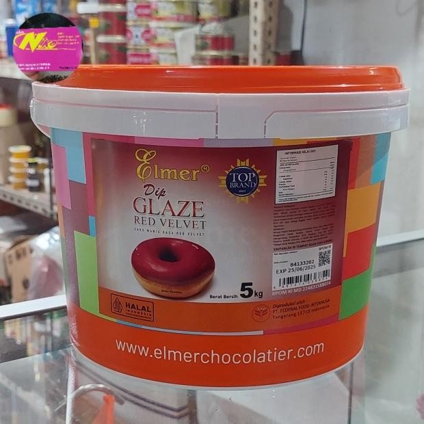 

elmer dip glaze redvelvet 5kg khusus grab dan gojek